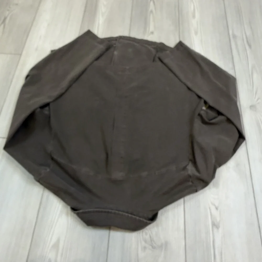 Torrid 2X Denim Moto Jacket Taupe Brown Earthy Boho Goblin Granola‎ Rustic